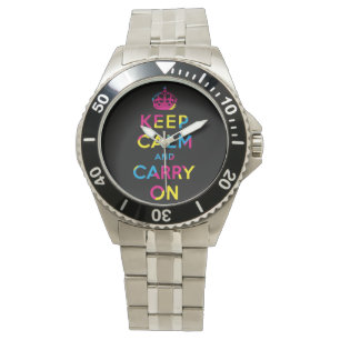 behalten Sie Ruhe und machen Sie - CMYK weiter Armbanduhr