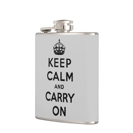 behalten Sie Ruhe und machen Sie - Grau und Flachmann (Links)