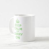 Behalten Sie Ruhe und machen Sie grüne beste Kaffeetasse (Vorderseite Links)