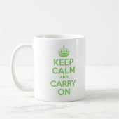 Behalten Sie Ruhe und machen Sie grüne beste Kaffeetasse (Links)