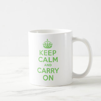 Behalten Sie Ruhe und machen Sie grüne beste Kaffeetasse