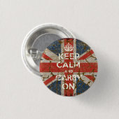 Behalten Sie Ruhe und machen Sie mit BRITISCHER Button (Vorne & Hinten)