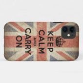 Behalten Sie Ruhe und machen Sie mit BRITISCHER Case-Mate iPhone Hülle (Rückseite (Horizontal))