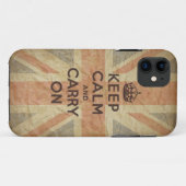 Behalten Sie Ruhe und machen Sie mit BRITISCHER Case-Mate iPhone Hülle (Rückseite (Horizontal))