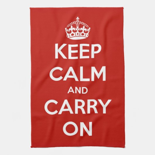 Behalten Sie Ruhe und machen Sie rotes Küchen-Tuch Küchentuch (Vertikal)