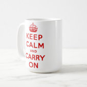 behalten Sie Ruhe und machen Sie Vorlage weiter Kaffeetasse (Vorderseite Links)