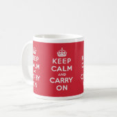 Behalten Sie Ruhe und machen Sie weiter Kaffeetasse (Vorderseite Links)