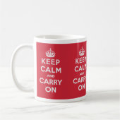Behalten Sie Ruhe und machen Sie weiter Kaffeetasse (Links)