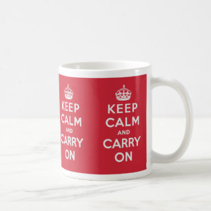 Behalten Sie Ruhe und machen Sie weiter Kaffeetasse