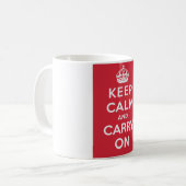 Behalten Sie Ruhe und machen Sie weiter Kaffeetasse (Vorderseite Links)