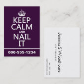 Behalten Sie Ruhe und nageln Sie sie Visitenkarte (Vorne/Hinten)