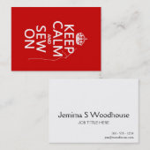 Behalten Sie Ruhe und nähen Sie auf (alle Farben) Visitenkarte (Vorne/Hinten)