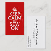 Behalten Sie Ruhe und nähen Sie auf (alle Farben) Visitenkarte (Vorne/Hinten)