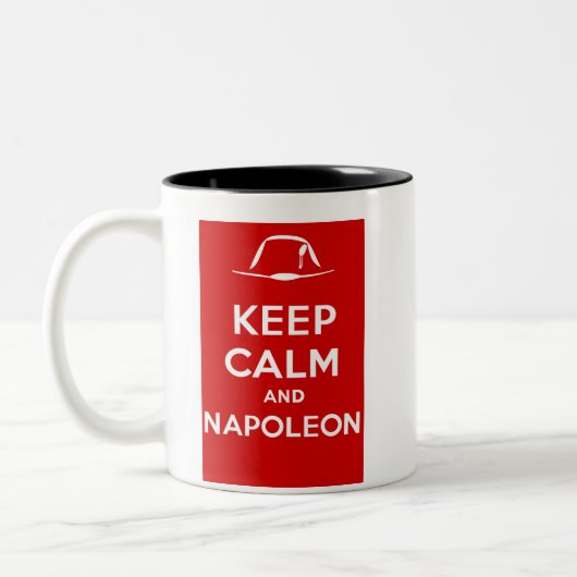 Behalten Sie Ruhe und Napoleon Zweifarbige Tasse (Links)