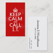 Behalten Sie Ruhe und nennen Sie SIE (irgendeine Visitenkarte (Vorne/Hinten)