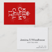 Behalten Sie Ruhe und nennen Sie SIE (irgendeine Visitenkarte (Vorne/Hinten)