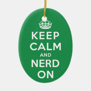 Behalten Sie Ruhe und Nerd an Keramik Ornament