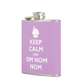 Behalten Sie Ruhe und OM Nom Nom Flachmann (Links)