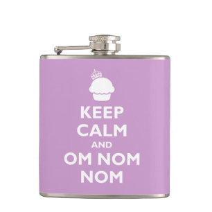Behalten Sie Ruhe und OM Nom Nom Flachmann