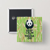 Behalten Sie Ruhe und Panda auf ursprünglichem Button (Vorne & Hinten)