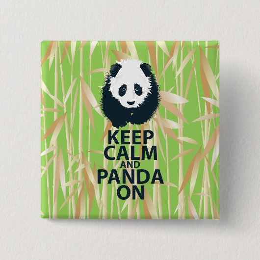 Behalten Sie Ruhe und Panda auf ursprünglichem Button (Vorderseite)