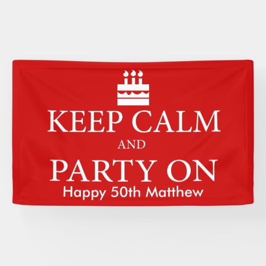 Behalten Sie Ruhe und Party an Banner (Horizontal)