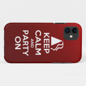 Behalten Sie Ruhe und Party an Case-Mate iPhone Hülle (Rückseite (Horizontal))