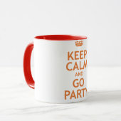 behalten Sie Ruhe und Party an Tasse (Vorderseite Links)