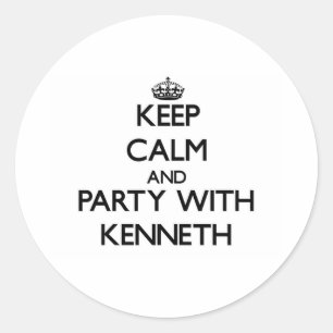 Behalten Sie Ruhe und Party mit Kenneth Runder Aufkleber