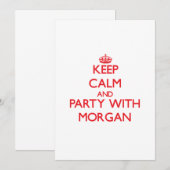 Behalten Sie Ruhe und Party mit Morgan Einladung (Vorne/Hinten)