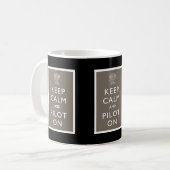 Behalten Sie Ruhe und Piloten auf Steampunk Kaffeetasse (Vorderseite Links)