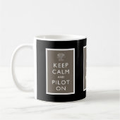 Behalten Sie Ruhe und Piloten auf Steampunk Kaffeetasse (Links)