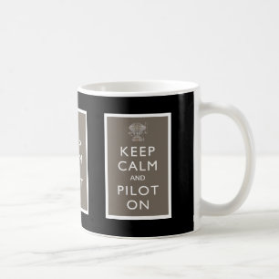Behalten Sie Ruhe und Piloten auf Steampunk Kaffeetasse