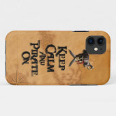 Behalten Sie Ruhe und Piraten an Case-Mate iPhone Hülle (Rückseite (Horizontal))