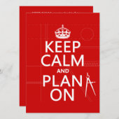 Behalten Sie Ruhe und Plan auf (in irgendeiner Einladung (Vorne/Hinten)