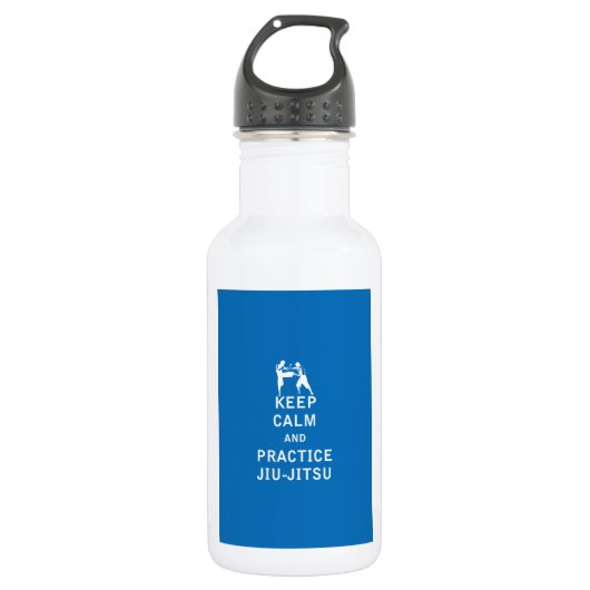 Behalten Sie Ruhe und Praxis Jiu-Jitsu Trinkflasche (Vorderseite)