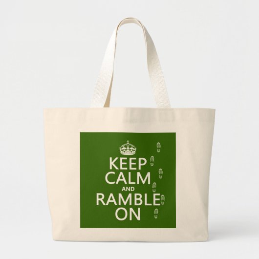Behalten Sie Ruhe und Ramble an Jumbo Stoffbeutel (Vorne)