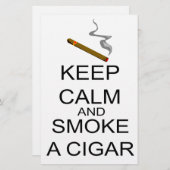 Behalten Sie Ruhe und rauchen Sie eine Zigarre Briefpapier (Vorne/Hinten)