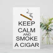 Behalten Sie Ruhe und rauchen Sie eine Zigarre Briefpapier (Stehend Vorderseite)