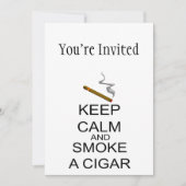 Behalten Sie Ruhe und rauchen Sie eine Zigarre Einladung (Vorderseite)