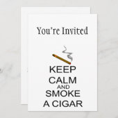 Behalten Sie Ruhe und rauchen Sie eine Zigarre Einladung (Vorne/Hinten)