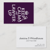 Behalten Sie Ruhe und Rechtsanwalt oben Visitenkarte (Vorne/Hinten)