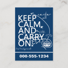 Behalten Sie Ruhe und redigieren Sie auf (in Visitenkarte
