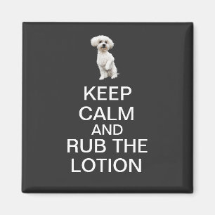 Behalten Sie Ruhe und reiben Sie die Lotion Magnet