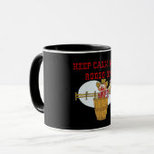 Behalten Sie Ruhe und Rodeo auf 2 Tasse (Vorderseite Links)