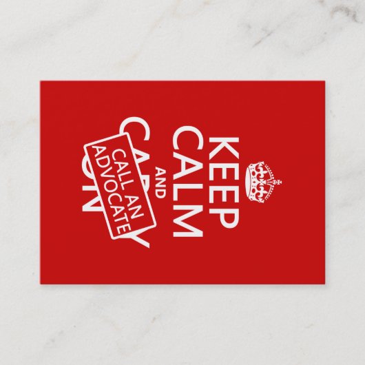 Behalten Sie Ruhe und rufen Sie einen Anwalt an Visitenkarte (Vorderseite)