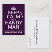 Behalten Sie Ruhe und rufen Sie einen handlichen Visitenkarte (Vorne/Hinten)