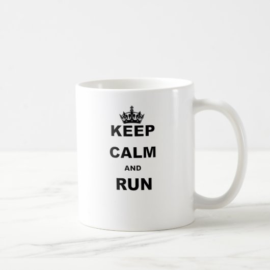 BEHALTEN Sie RUHE UND RUN.png Kaffeetasse (Rechts)
