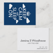 Behalten Sie Ruhe und schlafen Sie auf (fertigen Visitenkarte (Vorne/Hinten)