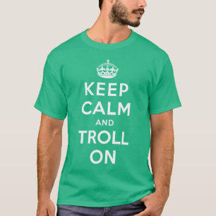 Behalten Sie Ruhe und Schleppangel an T-Shirt